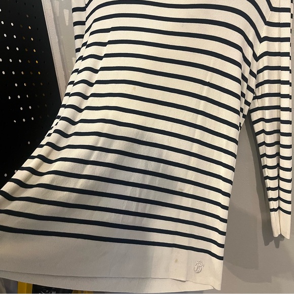 Tory Burch Stripped Viscose Long Sleeve Women’s Size XL - Picture 2 of 5